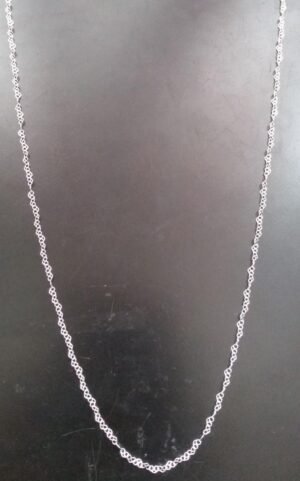 66.27 CORRENTE DE PRATA CORAÇÕES 50CM