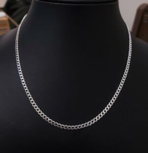 66.55 CORRENTE DE PRATA GRUMET ACHATADO 60 CM - 7.2G