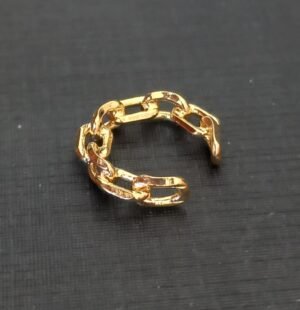 215.46-1 ARGOLA BANHADA A OURO 18K ELO GRUMET PIERCING FAKE CARTILAGEM (UN) - TAMANHO: P