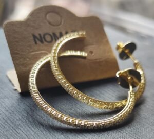 215.48 ARGOLA BANHADA A OURO 18K CRAVEJADA ABERTA