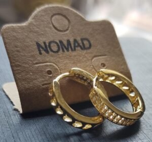 215.49 ARGOLA BANHADA A OURO 18K CORAÇÃO E DIAMANTADA