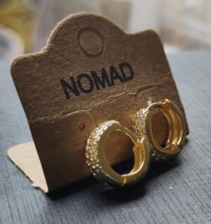 215.56 ARGÓLA TRIPLA DIAMANTADA BANHADA A OURO 18K