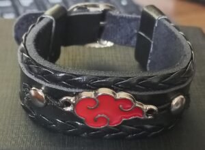 41.33 PULSEIRA DE COURO FIVELA  AKATSUKI