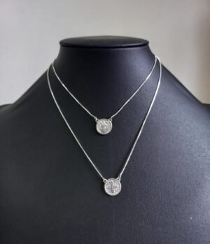 141.11 ESCAPULÁRIO DE PRATA SÃO BENTO VENEZIANO 4.5G