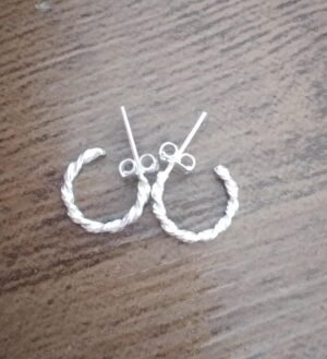 143.63 - ARGOLA DE PRATA TRANÇADA