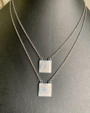 21.129 ESCAPULÁRIO DE AÇO SÃO BENTO 3 (medalha e imagem de são bento)