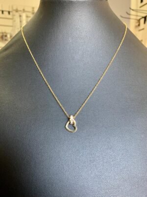 245.21 - CORRENTE DE AÇO DELICADO CORAÇÃO COM ARGOLA CRAVEJADA