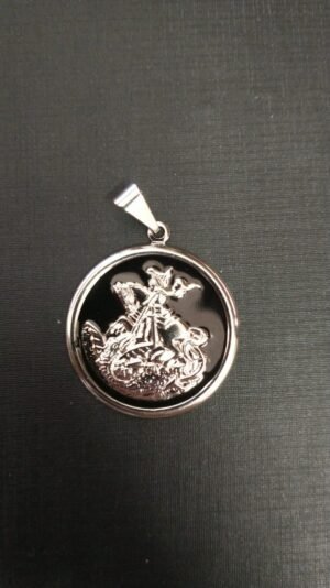 121.191 - PINGENTE DE AÇO MEDALHÃO DE SÃO JORGE