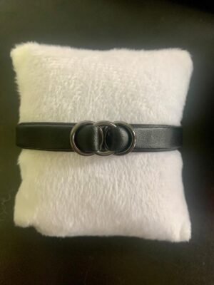 178.47 Pulseira de Couro Argolas Triplas