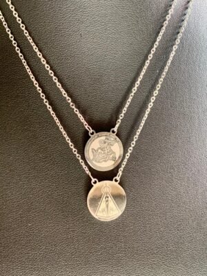 21.134 - ESCAPULARIO DE AÇO REDONDO, NOSSA SRA E SÃO JORGE