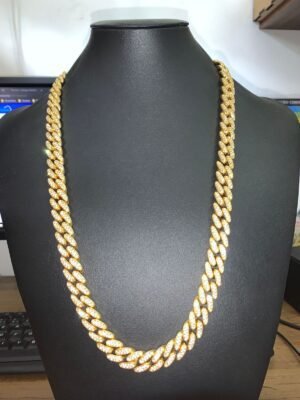 268.1- 3 - CORRENTE ICE ELO REDONDA - COR: DOURADO, TAMANHO: 65CM