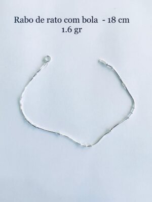 140.93 - PULSEIRA DE PRATA RABO DE RATO COM BOLINHAS 1.7G