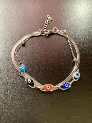 197.41 - PULSEIRA DE AÇO DUPLA ELO LACRAIA OLHOS GREGOS