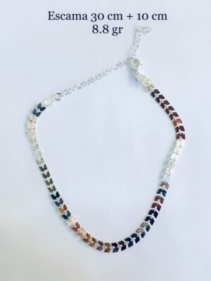 318.16 - CHOKER DE PRATA ESCAMAS 8.8G