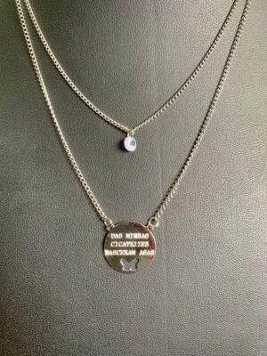 229.122 - COLAR DUPLO FRASE MOTIVACIONAL E PONTO DE LUZ