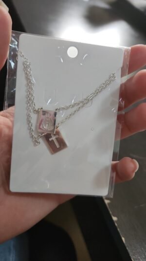 141.37 - ESCAPULARIO DE PRATA NOSSA SENHORA E CRUZ