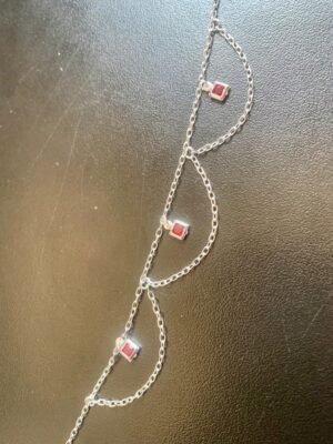 246.32 - TORNOZELEIRA DE PRATA INDIANA LOSANGO