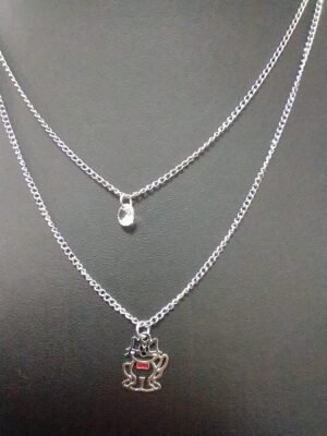 229.131 - COLAR DUPLO DE AÇO GATO E PONTO DE LUZ