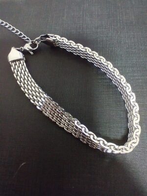 139.10 - PULSEIRA DE AÇO ELO TAPPETINO 9MM