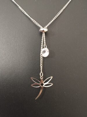 229.158 - COLAR DE AÇO GRAVATINHA LIBÉLULA