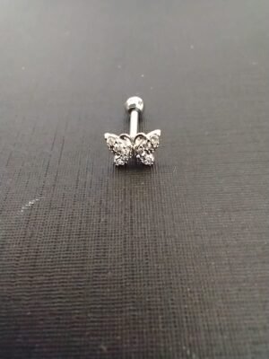 26.207 - PIERCING DE AÇO BORBOLETA CRAVEJADA