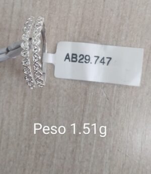 333.47 - ANEL DE PRATA DUAS LINHAS EM CORAÇÃO