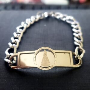 138.47 - PULSEIRA DE AÇO 3X1 COM PLACA NOSSA SENHORA APARECIDA