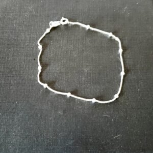 140.134 - PULSEIRA DE PRATA VENEZIANA COM BOLINHAS 1,4G