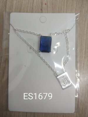 141.46 - ESCAPULARIO DE PRATA PEDRA AZUL E NOSSA SENHORA