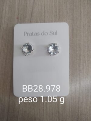 151.57 - BRINCO DE PRATA PONTO DE LUZ BORDA CRAVEJADA