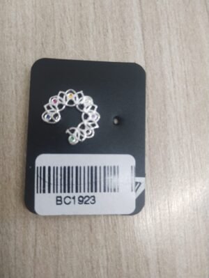 151.88 - BRINCO DE PRATA CIRCULO EM GOTAS COM PEDRAS COLORIDAS