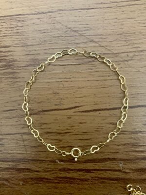 213.57 - BRACELETE AÇO ELO CORAÇÕES 1.1G