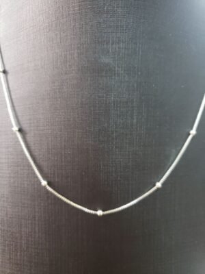 66.174 - CORRENTE DE PRATA BOLINHA 40CM 1.7G