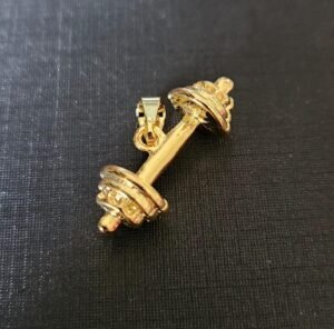 208.209 - PINGENTE BANHADO A OURO 18K HALTERES 2g