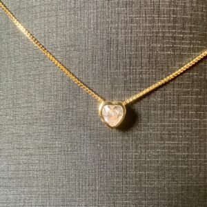 163.120 - COLAR BANHADA A OURO PONTO DE LUZ CORAÇÃO