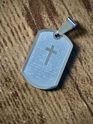 120.289 - PINGENTE DE AÇO PAI NOSSO (DOGTAG)