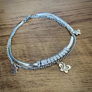 153.28 - TORNOZELEIRA DE AÇO BORBOLETA CRISTAL