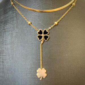 245.61 - COLAR DE AÇO DUPLA TREVO