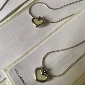 245.77 - COLAR DE AÇO ELO RATO CORAÇÃO PEROLADO