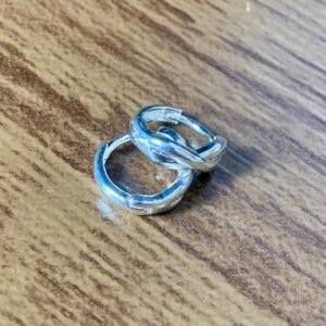 230.13 - ARGOLA BANHADA A PRATA TRANÇADA